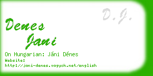 denes jani business card