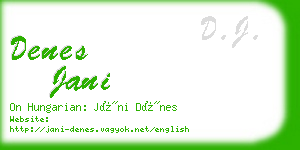 denes jani business card